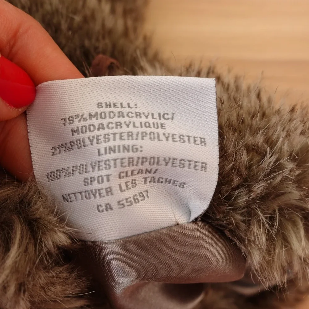 Restoration Hardware Wine Bag Faux Fur Bottle Wine Gift Winter Holiday